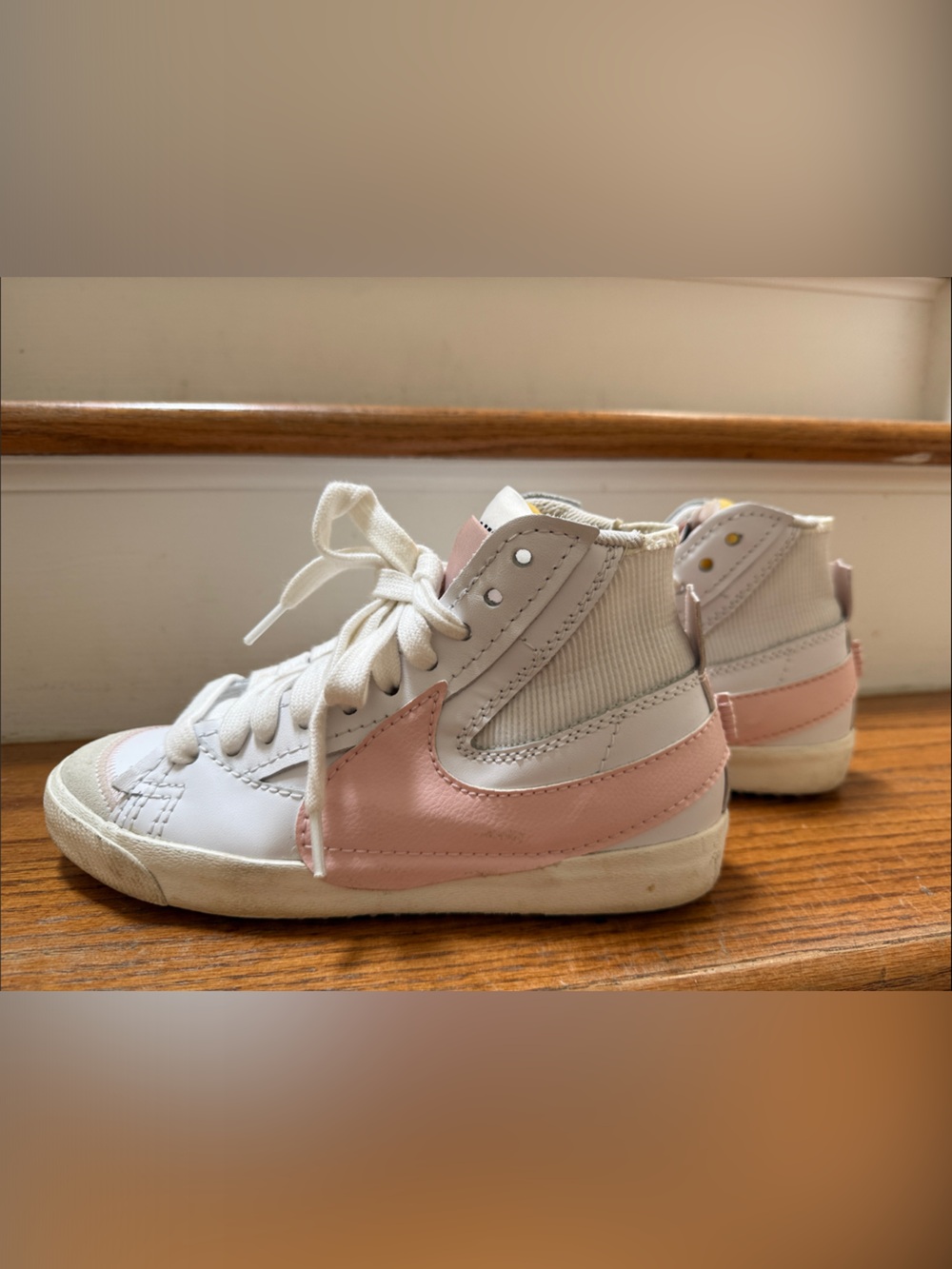 Nike Blazer White and Pink High-Top Athletic Shoes